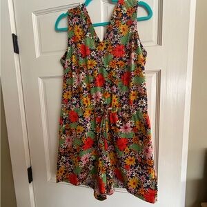 Toad&Co Floral Romper- Multicolor L
